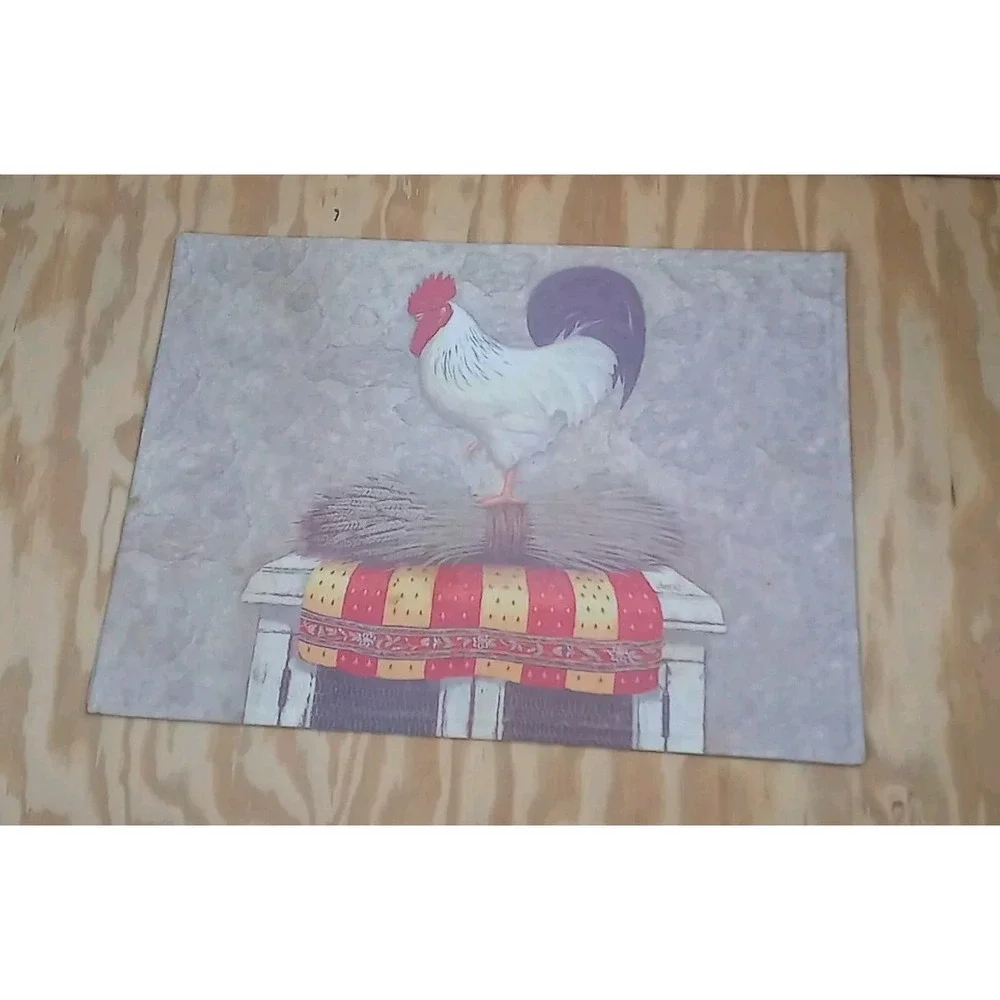 Lot Of 2 Vintage‎ Rooster Placemats Country Hen Farmhouse Table Decor Placemats